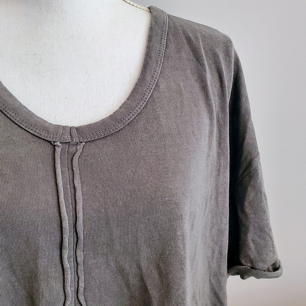 NWT Forever 21 Drop-Sleeve Cropped Tee Shirt - Grey Size XL - Picture 4 of 10
